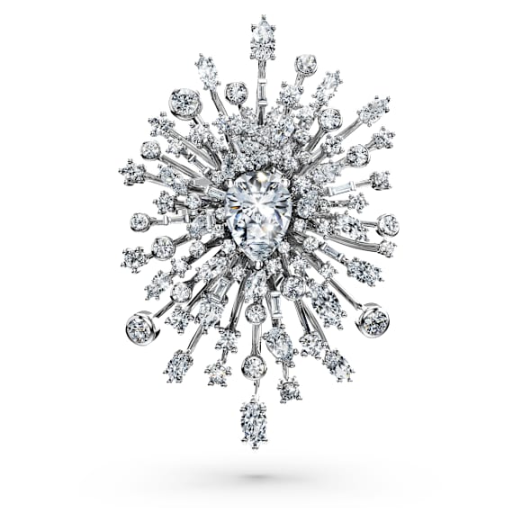 Galaxy Brosche, Im Labor gezüchtete Diamanten 15,71 ct tw, Verschiedene Formen, 18K Weißgold - Swarovski, 5692695