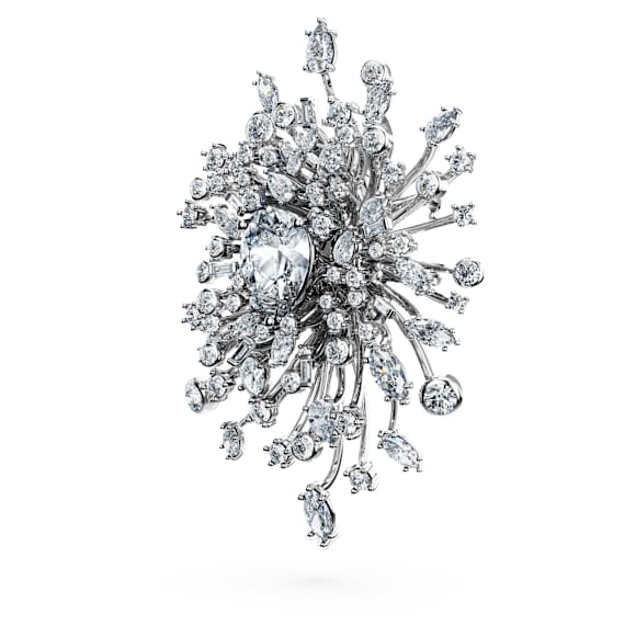 Galaxy Brosche, Im Labor gezüchtete Diamanten 15,71 ct tw, Verschiedene Formen, 18K Weißgold - Swarovski, 5692695