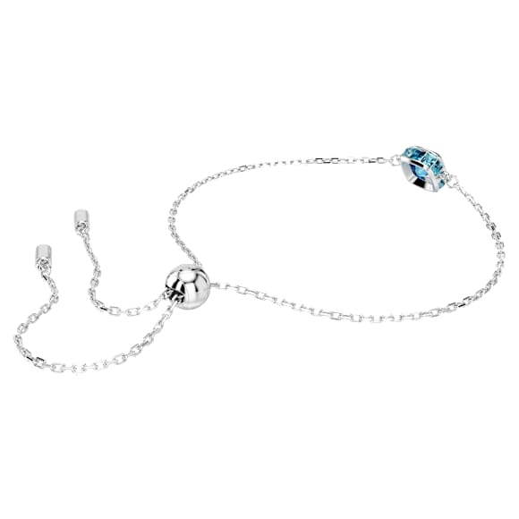 Birthstone karkötő, Négyzet metszéses, December, Kék, Ródium bevonattal - Swarovski, 5692880