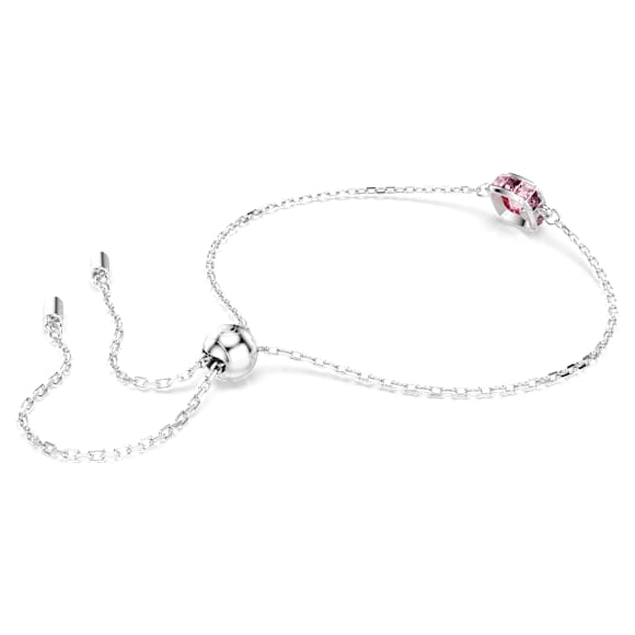 Bracelet Birthstone, Taille Carré, Octobre, Rose, Métal rhodié - Swarovski, 5692883