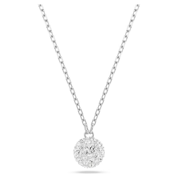Pandantiv Dextera, Tăietură rotundă, Sferă, Alb, Placat cu rodiu - Swarovski, 5693206