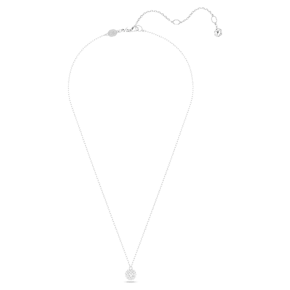 Pandantiv Dextera, Tăietură rotundă, Sferă, Alb, Placat cu rodiu - Swarovski, 5693206