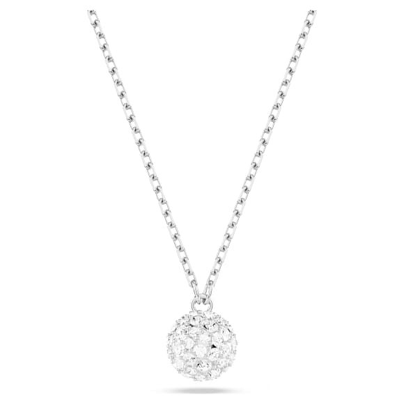 Pandantiv Dextera, Tăietură rotundă, Sferă, Alb, Placat cu rodiu - Swarovski, 5693206