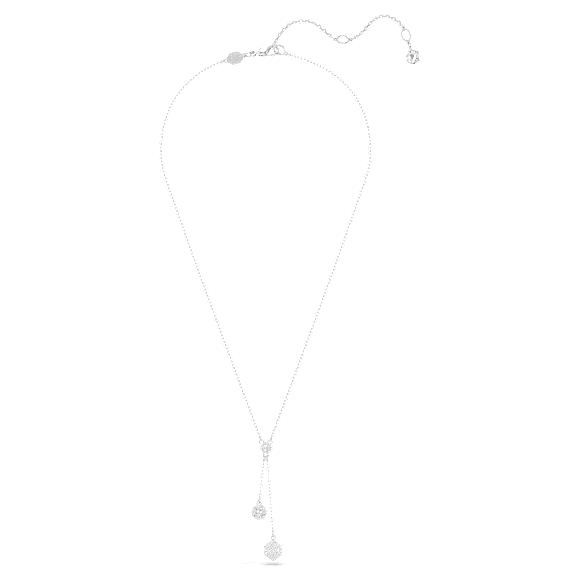 Dextera Y pendant, Round cut, Sphere and cube, White, Rhodium plated - Swarovski, 5693207