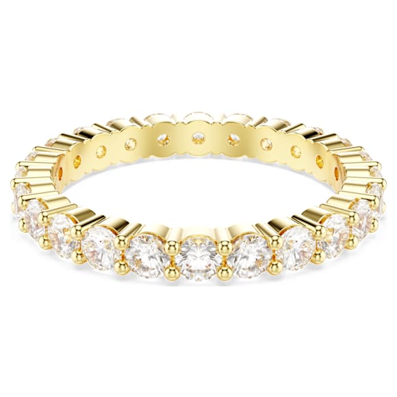 Stilla ring, Set (2), Round cut, White, Gold-tone plated - Swarovski, 5693508