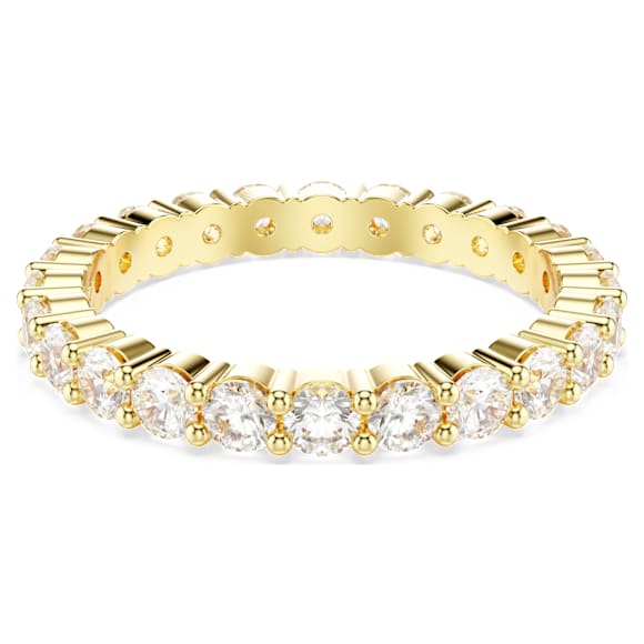 Stilla ring, Set (2), Round cut, White, Gold-tone plated Stilla ring, Set (2), Round cut, White, Gold-tone plated