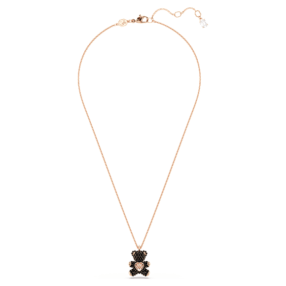 Teddy pendant, Teddy, Black, 18K rose gold finish - Swarovski, 5693623