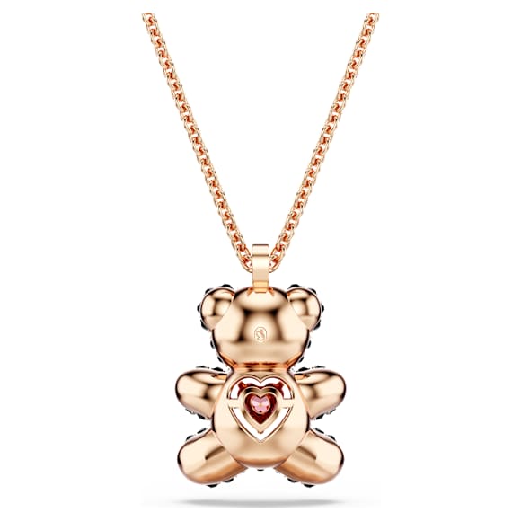 Teddy pendant, Teddy, Black, Rose gold-tone plated - Swarovski, 5693623
