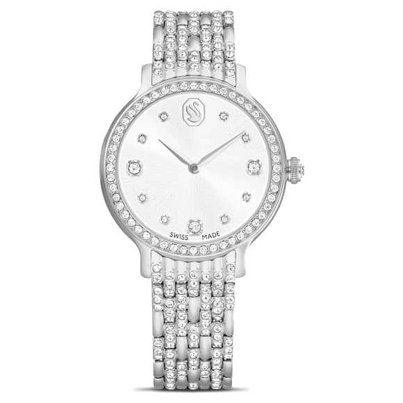 Imber watch, Swiss Made, Metal bracelet, Silver tone, Stainless Steel - Swarovski, 5693634