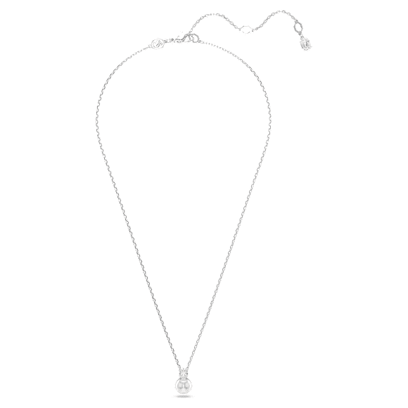 Matrix pendant, Crystal pearl, Round cut, White, Rhodium plated - Swarovski, 5693897
