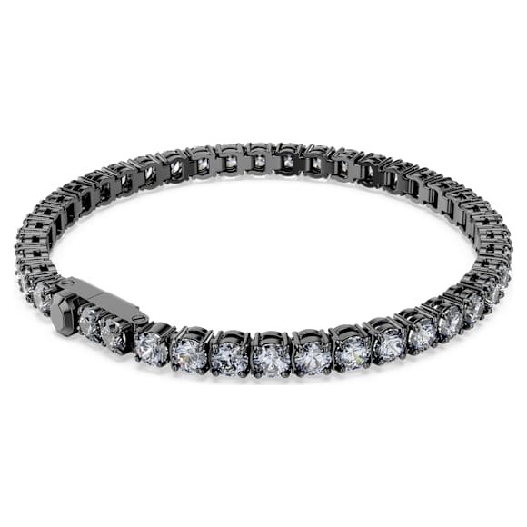 Bracelet Tennis Matrix, Taille ronde, Gris, Métal plaqué ruthénium - Swarovski, 5693927