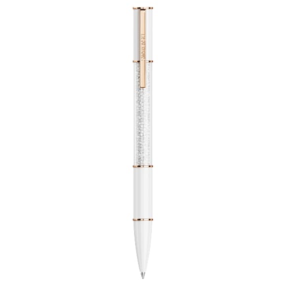 Crystalline Lustre ballpoint pen, White, Rose gold-tone plated - Swarovski, 5694174