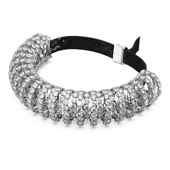 Constella choker, Round cut, White, Rhodium plated - Swarovski, 5694793