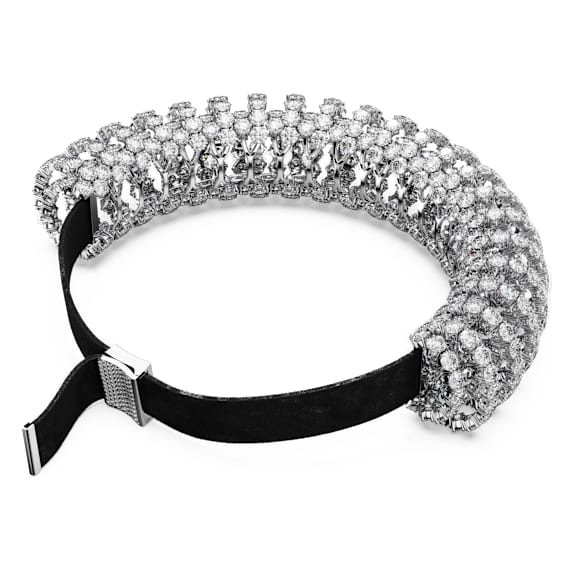 Ovratnica Constella, Okrogli rez, Bela, Prevleka iz rodija - Swarovski, 5694793