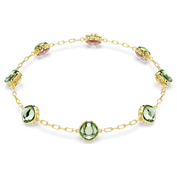 Šňůrkový náhrdelník Chroma, Osmihranný výbrus, Vícebarevný, Povrchová úprava z 18k zlata - Swarovski, 5695863
