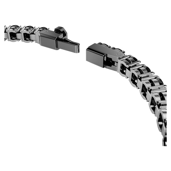 Matrix Tennis bracelet, Round cut, Black, Ruthenium plated - Swarovski, 5696030