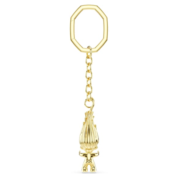 Good Luck Trolls key ring, Troll, Green, Gold-tone plated - Swarovski, 5696147