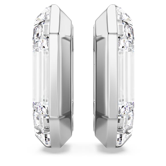 Lucent hoop earrings, Octagon shape, Small, White - Swarovski, 5696289
