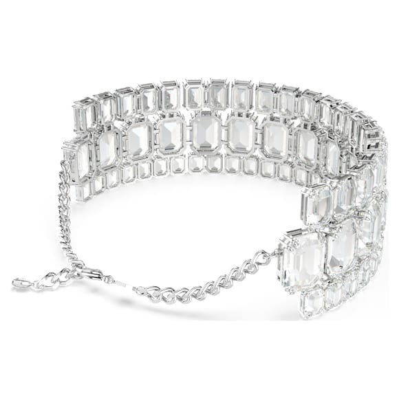 Millenia choker, Octagon cut, White, Rhodium plated - Swarovski, 5696290