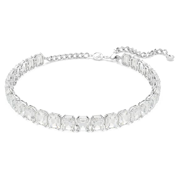Millenia choker, Octagon cut, White, Rhodium plated - Swarovski, 5696292