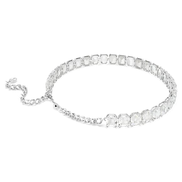 Millenia choker, Octagon cut, White, Rhodium plated - Swarovski, 5696292