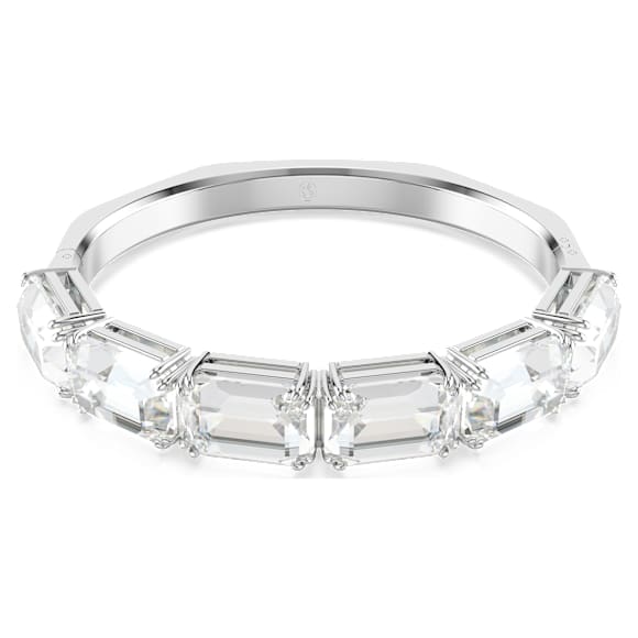 Bracelet-jonc Millenia, Taille octogonale, Blanc, Métal rhodié - Swarovski, 5696321