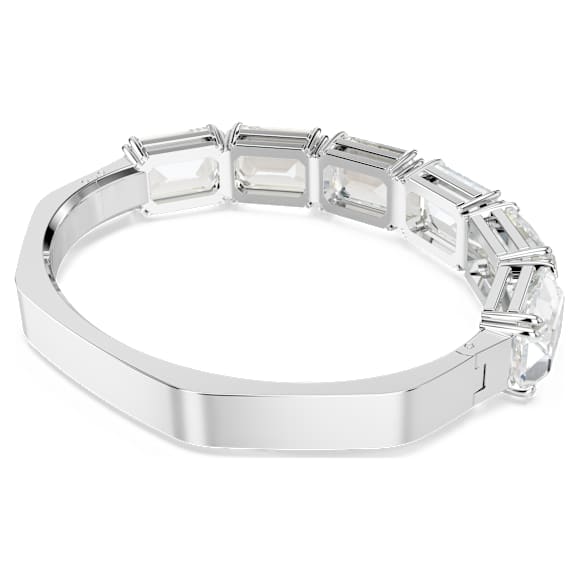 Bracelet-jonc Millenia, Taille octogonale, Blanc, Métal rhodié - Swarovski, 5696321