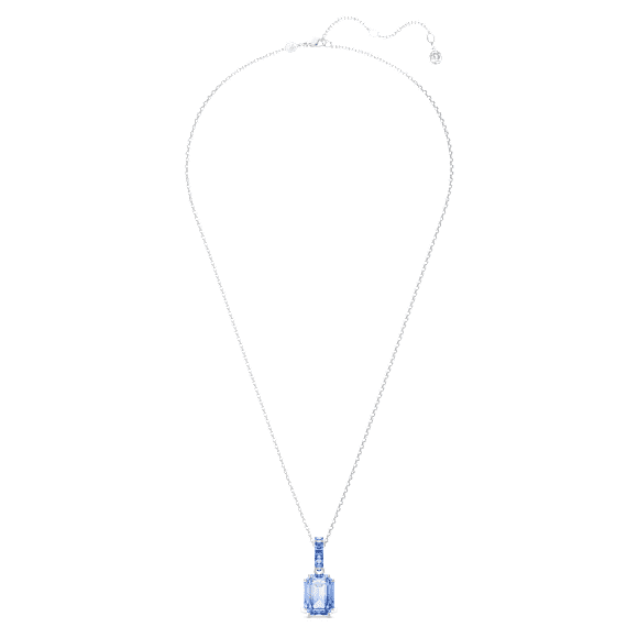 Millenia pendant, Octagon cut, Blue, Rhodium plated - Swarovski, 5696518