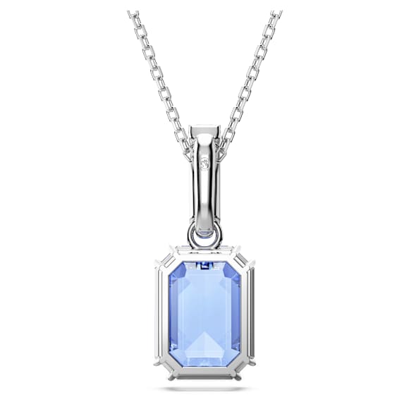 Millenia pendant, Octagon cut, Blue, Rhodium plated - Swarovski, 5696518