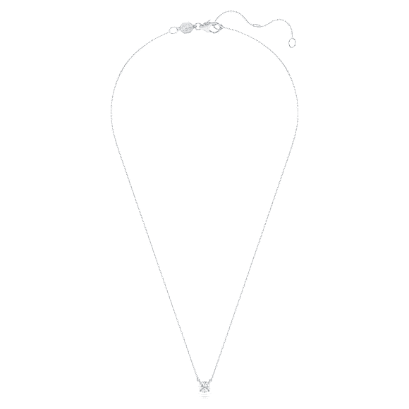 Eternity solitaire pendant, Lab-grown diamonds 0.5 ct tw, Round shape, 14K white gold - Swarovski, 5696888
