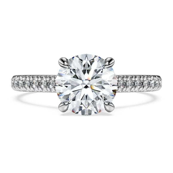 Eternity solitaire ring, Lab-grown diamonds 1.7 ct tw, Round shape, 14K white gold - Swarovski, 5696912