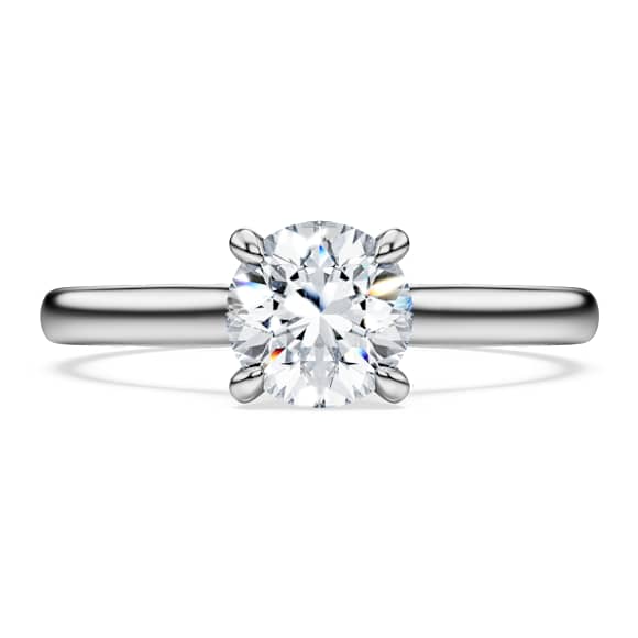 Anillo solitario Eternity, Diamantes creados en laboratorio (peso total de 1 quilate), Forma redonda, Oro blanco de 14 quilates - Swarovski, 5696917