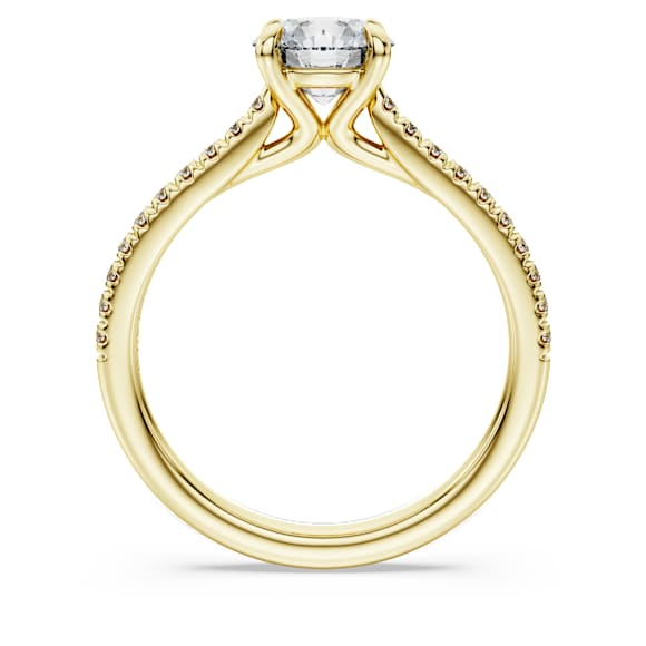 Eternity solitaire ring, Lab-grown diamonds 1.2 ct tw, Round shape, 14K yellow gold - Swarovski, 5696937