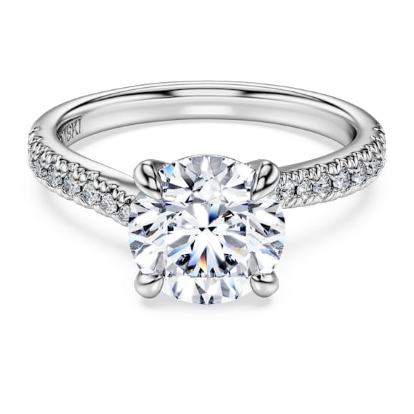Eternity solitaire ring, Lab-grown diamonds 2.25 ct tw, Round shape, 14K white gold - Swarovski, 5697021