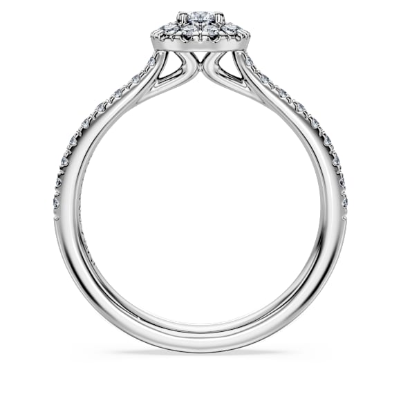 Eternity halo solitaire ring, Lab-grown diamonds 0.45 ct tw, Round shape, Sterling silver - Swarovski, 5697126