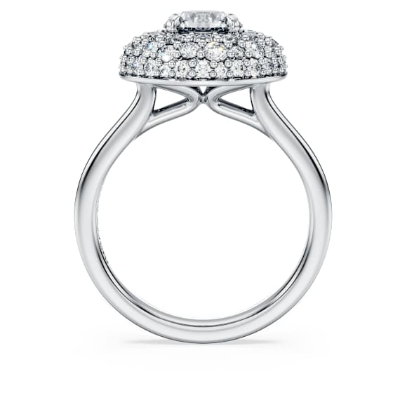 Eternity halo solitaire ring, Lab-grown diamonds 2 ct tw, Round shape, 14K white gold - Swarovski, 5697448
