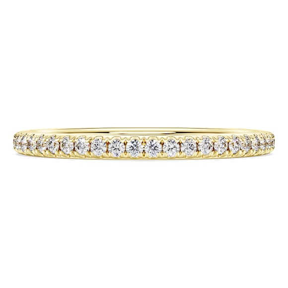 Eternity band ring, Lab-grown diamonds 0.2 ct tw, Round shape, 14K yellow gold - Swarovski, 5697453