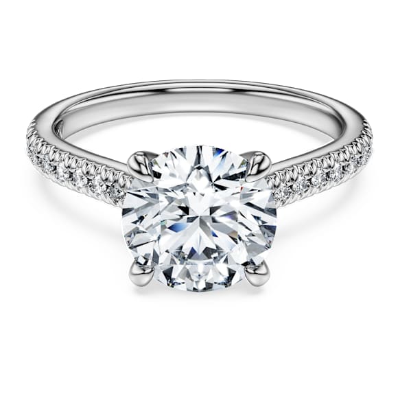 Bague solitaire Eternity, Diamants créés en laboratoire 2,2 ct tw, Forme ronde, Or blanc 14 carats - Swarovski, 5697469