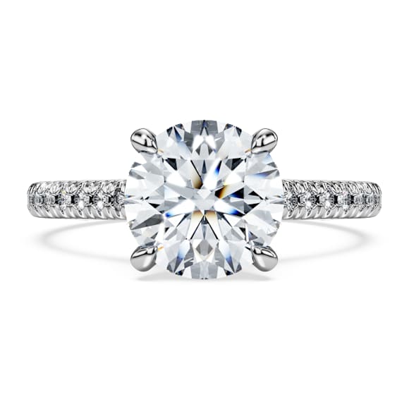 Eternity solitaire ring, Lab-grown diamonds 2.2 ct tw, Round shape, 14K white gold - Swarovski, 5697469