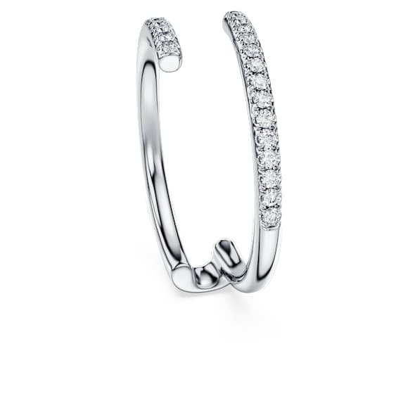 Eternity open band ring, Lab-grown diamonds 0.2 ct tw, Round shape, 18K white gold - Swarovski, 5697694