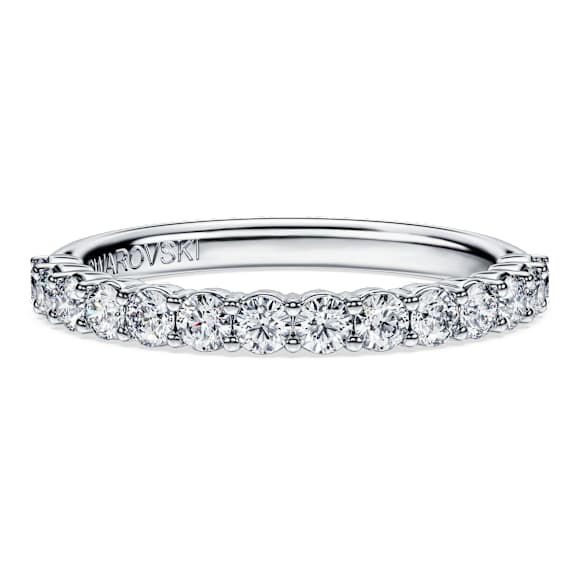Prstan obroček Eternity, Laboratorijsko gojeni diamanti 0,5 ct tw, Okrogla oblika, 18-karatno belo zlato - Swarovski, 5697706