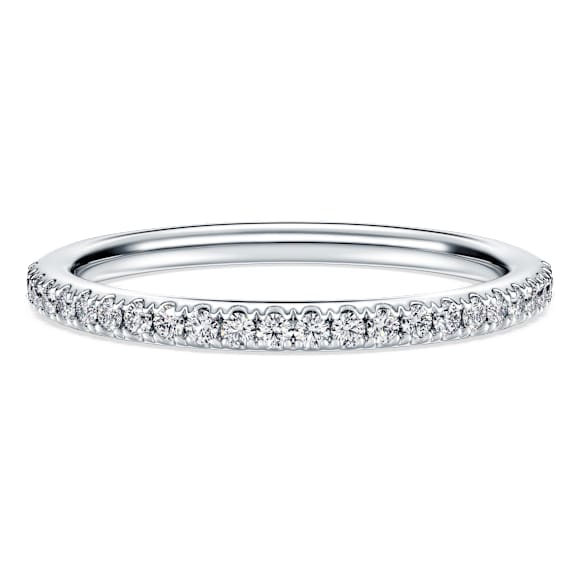 Eternity Bant yüzük, Laboratuvarda üretilmiş elmaslar 0,2 karat toplam ağırlık, Yuvarlak şekil, 18k beyaz altın - Swarovski, 5697724