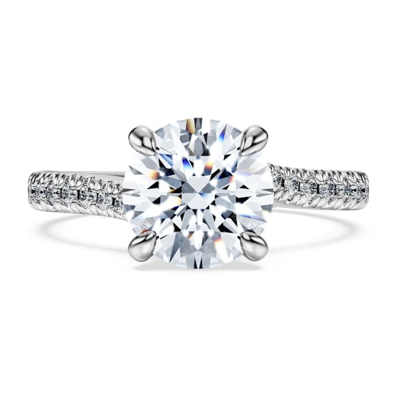 Anillo solitario Eternity, Diamantes creados en laboratorio (peso total de 2,25 quilate), Forma redonda, Oro blanco de 18 quilates - Swarovski, 5697744