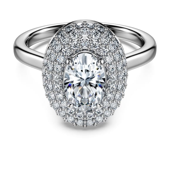 Eternity 單鑽光環戒指, 總重 1.5 克拉培育鑽石, 混合形状, 18K 金（白色) - Swarovski, 5697747