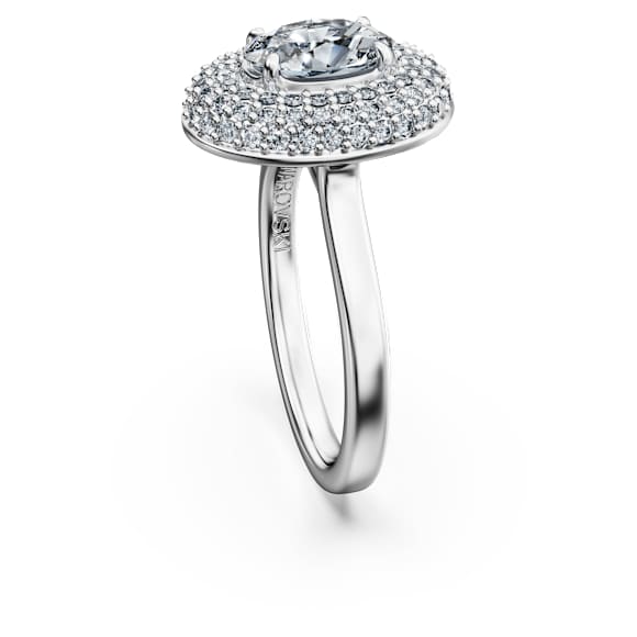 Eternity 單鑽光環戒指, 總重 1.5 克拉培育鑽石, 混合形状, 18K 金（白色) - Swarovski, 5697747