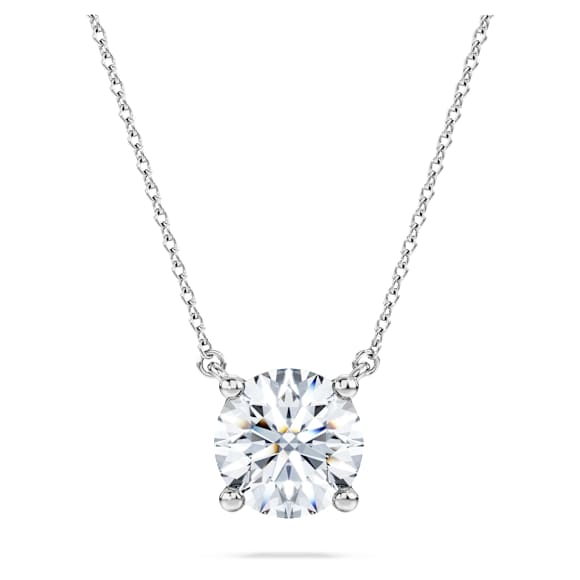 Eternity จี้สร้อยคออัญมณีเม็ดเดี่ยว, เพชรสังเคราะห์ 2 กะรัต, ทรงกลม, ทองคำขาว 18K - Swarovski, 5697766