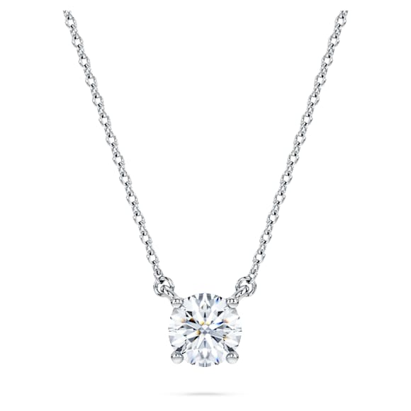Colgante solitario Eternity, Diamantes creados en laboratorio (peso total de 0,5 quilate), Forma redonda, Oro blanco de 18 quilates - Swarovski, 5697767