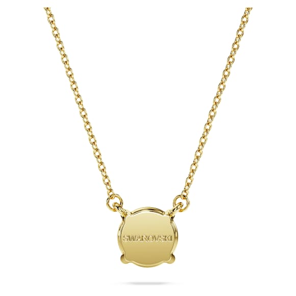 Eternity solitaire pendant, Lab-grown diamonds 1 ct tw, Round shape, 18K yellow gold - Swarovski, 5697770