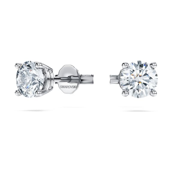 Eternity Tektaş düğme küpe, Laboratuvarda üretilmiş elmaslar 1 karat toplam ağırlık, Yuvarlak şekil, 18k beyaz altın - Swarovski, 5697773