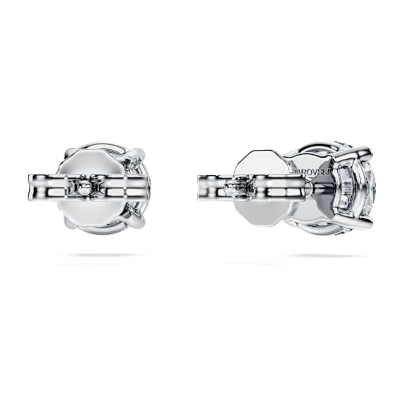 Eternity solitaire stud earrings, Lab-grown diamonds 2 ct tw, Round shape, 18K white gold - Swarovski, 5697779
